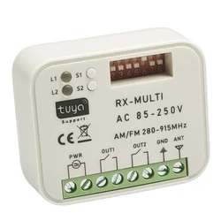 TUYA WIFI 300-868MHz Universal 2 Channel 9-30V Rolling and Fixed Code Garage Door Remote Receiver