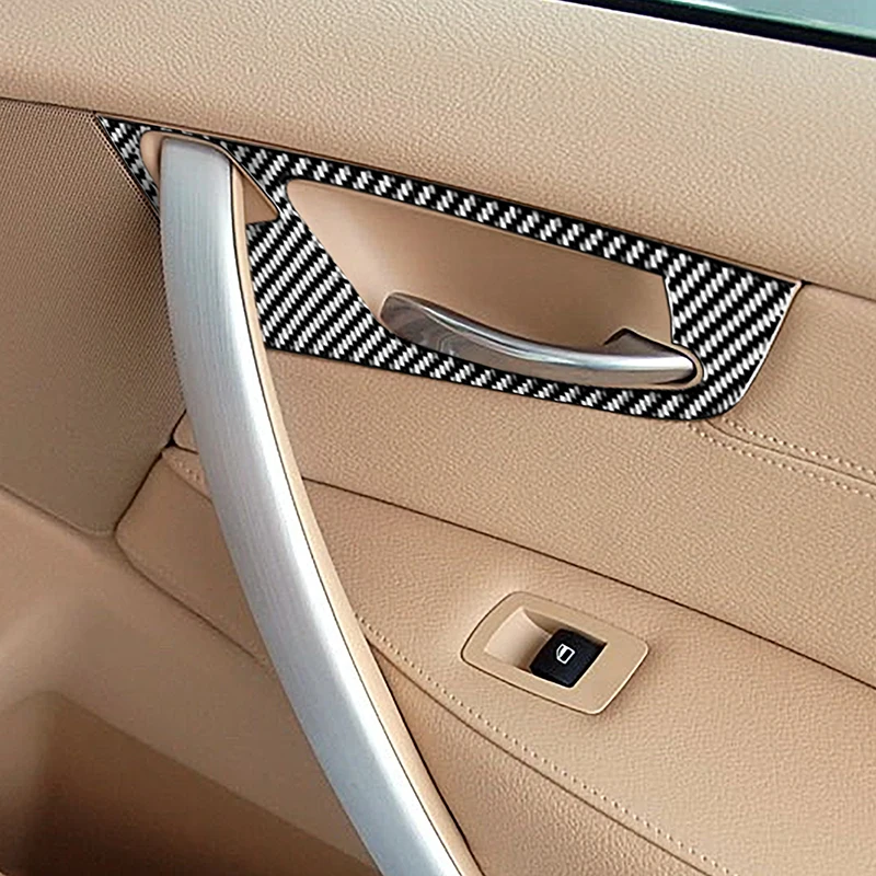 

Car Inner Door Handle Panel Frame Decoration Trim Carbon Fiber Sticker For BMW X3 E83 2006-2010 Auto Interior Accessories Decals