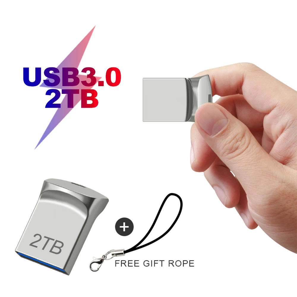 Super Mini Usb 3.0 2TB Silver Cle Usb Flash Drives 1TB High Speed Pen Drive 512G TYPE C Pendrive Usb Memoria Stick Free Shipping