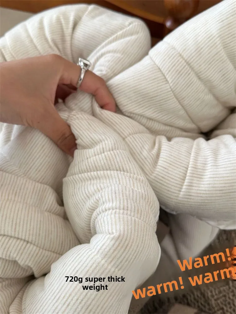 Pantalones de Algodón de Seda para Niños Thiened, Ultra Cálidos, Extra Gruesos, para Niños y Niñas, Pantalones de Invierno con Puños