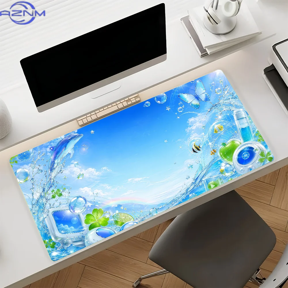 Frutiger Aero Art Mouse Pad Anti Slip Rubber Edge Locked Thickened Laptop Gaming Desk Mat