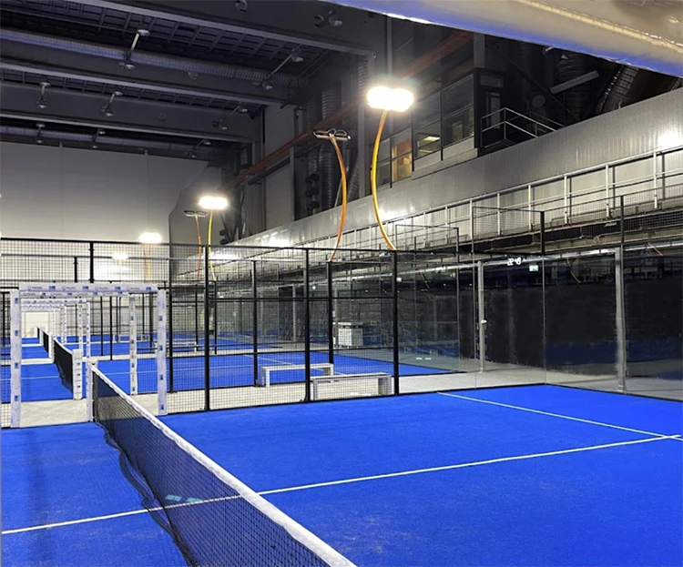 

Panoramic Padel Tennis Court Indoor Paddle Court Sports Field Artificial Turf Ground Tempered Glass With Hot Dip Galvanized Tube