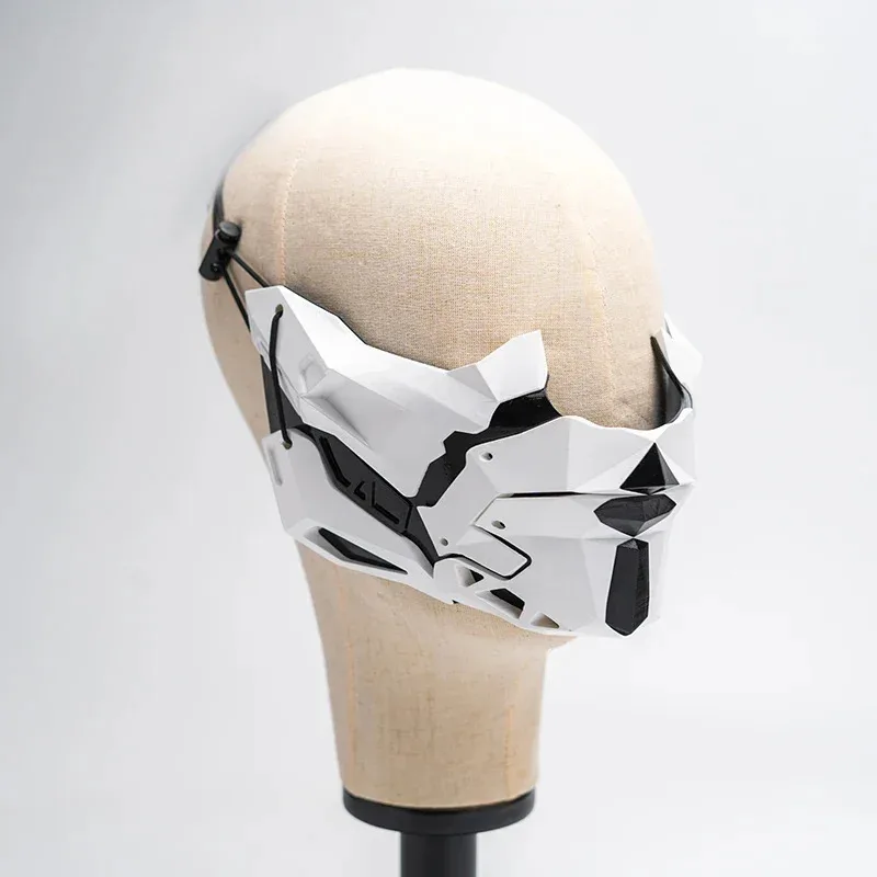 فارس القفاز لعبة سايبر بانك كوس الميكانيكية تأثيري نصف الوجه أقنعة النينجا للرجال النساء الاتجاه الوظيفي التصوير الدعائم