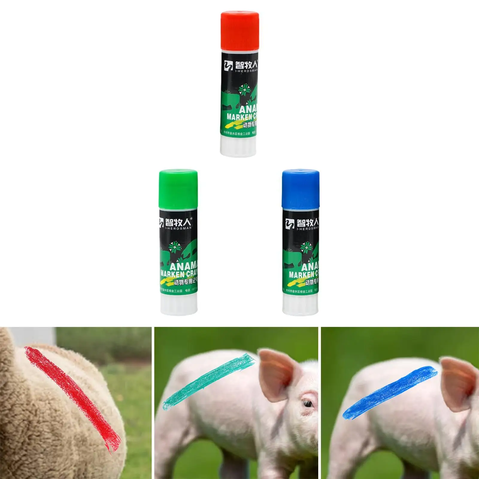 Livestock Marker Crayon Marking Dry Wet Animal Inoculation Drawing Supplies with Lid High Visibility Color for Farmer Cow Goats
