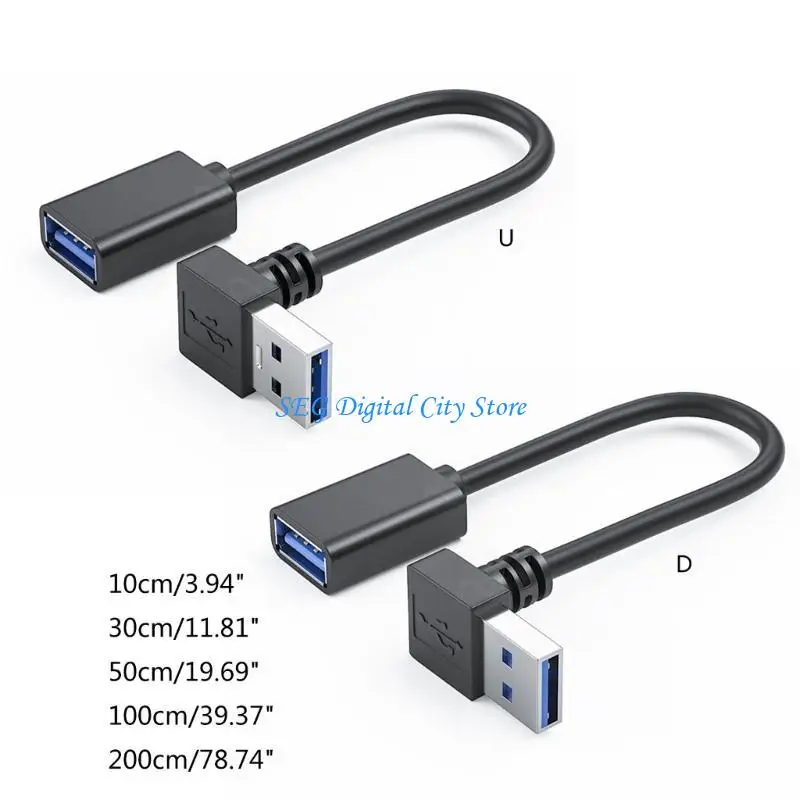 U75B High-Speed USB Extension Cable 90-Degree Bend for Improved Accessibility