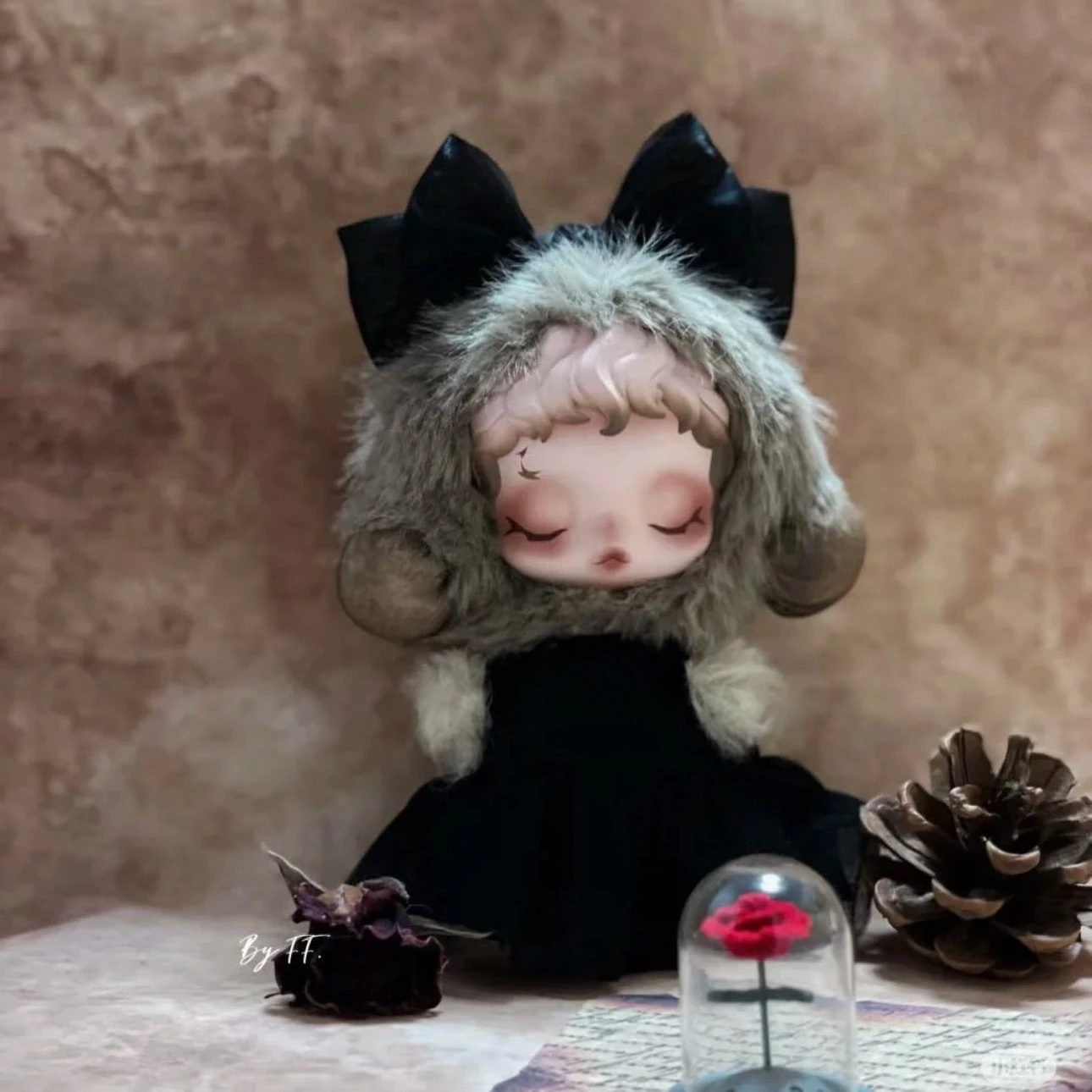 

Cute Princess Clothes For SKULLPANDA/Labubu 3.0 Big Into Energy Doll Lace Dress With Headband For Labubu v1/v2/v3 Doll Clothing
