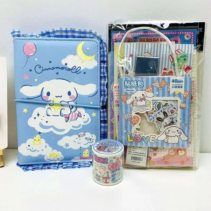 Sanrio Loose Leaf Kawaii Hello Kitty Hand Ledger Set Student High Appearance Cartoon Diary With Hand Ledger Decoration