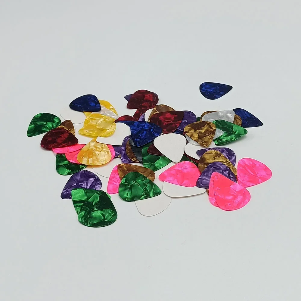 100Pcs/lot Colorful Guitar Picks Multi Cellouid Plectrum Plucked String Instrument Accessories for Acoustic Electric Guitar Bass