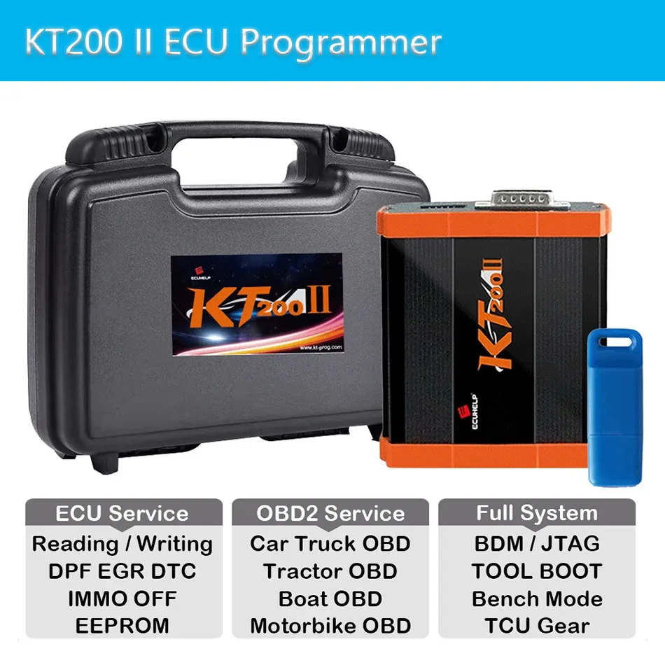 2024 KT200II KT200 II ECU TCU Programmer Full Version with Offline Flash for Car Truck Motorbike Tractor Boat