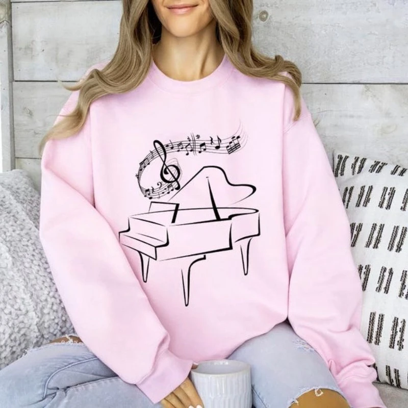 

Свитшот и худи на заказ для пианиста, музыканта, любителя музыки, учителя, осенне-зимний, с длинным рукавом, 2026