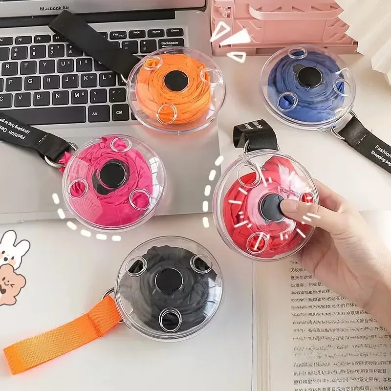 Bolsa reutilizable y ecológica, ultracompacta, portátil, plegable, retráctil, para compras en el supermercado y almacenamiento.