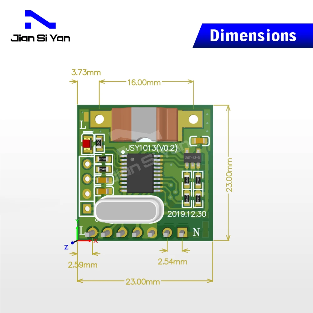 JSY1013 Single Phase AC Acquisition Module Mini Shape UART Interface Modbus-RTU Voltage Current Power Metering Module