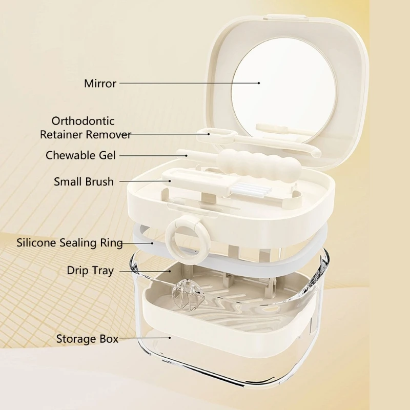 

Secure Retainer Storage Container With Seal for Disinfections Soaking