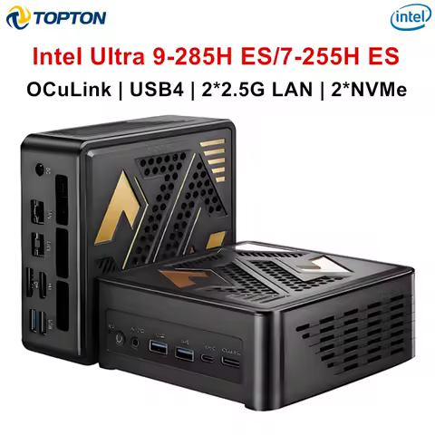 New Gaming Mini PC OCuLink Intel Ultra 9 285H ES 7 255H ES 5 235H ES USB4 2x2.5G LAN 2xNVMe Desktop Computer Windows 11 WiFi6E