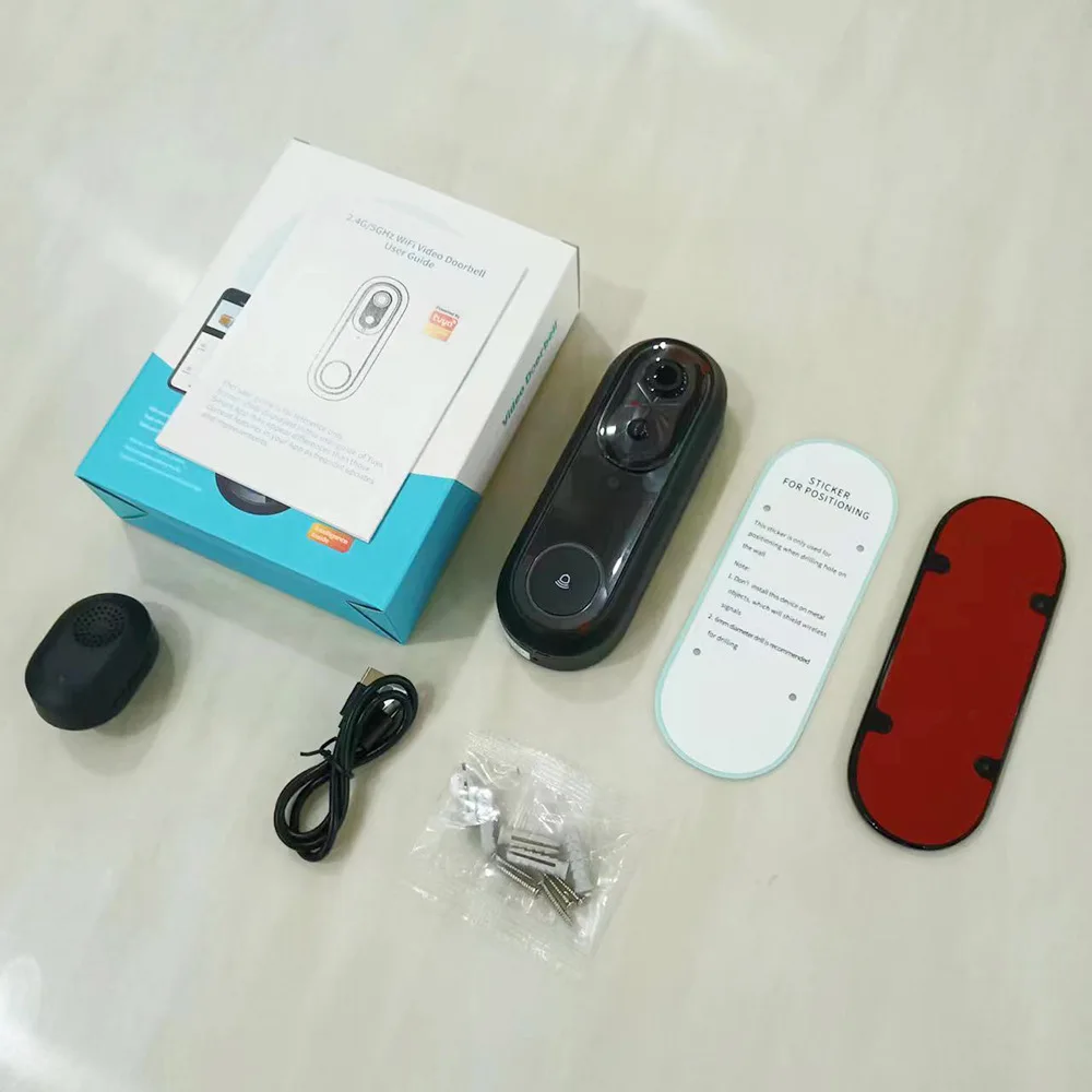 2MP 1080P 투야 앱 저전력 배터리 전원 WIFI IP 도어벨 인터콤 비디오 도어폰 도어뷰어 비주얼 도어 카메라
