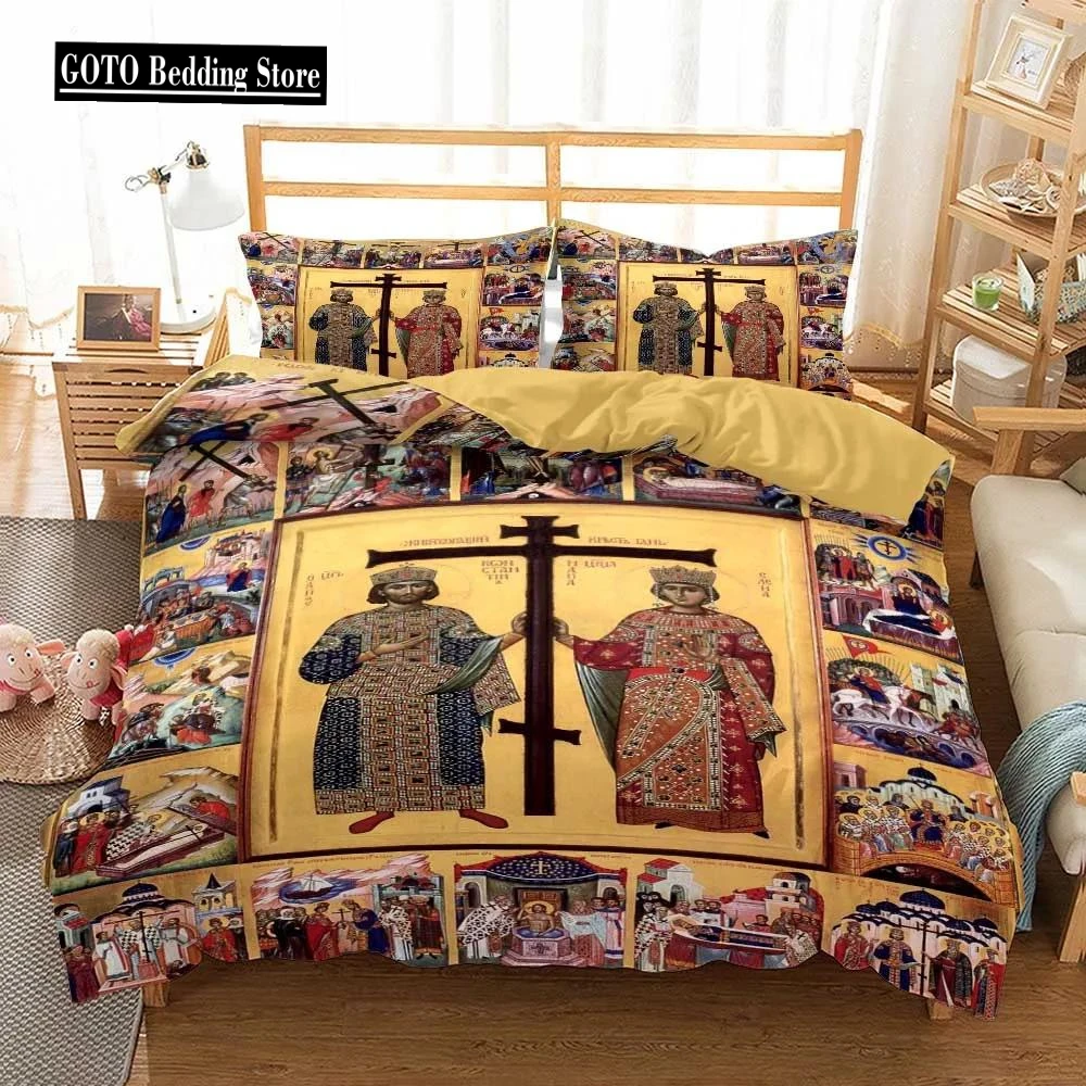 

Print Boho Mandala Bedding Set Queen Size Egyptian Duvet Cover Sets with Pillowcase Bedspread 2/3 PCS Bed Covers Set Bedroom