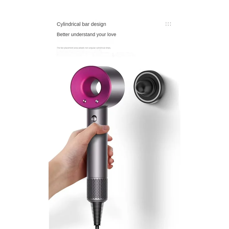 สำหรับชั้นวางของในเครื่องเป่าผม Dyson ชั้นวางของเครื่องเป่าผมจัดเก็บในห้องน้ำที่วางไดร์ติดผนังไม่เจาะทนความร้อน-B