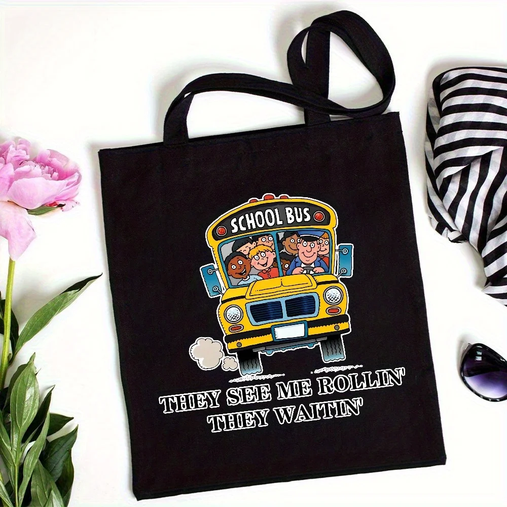 Bus Driver Handbag Bus Driver Thanks Gift They Wait for Teacher Shoulder Bag Handbag Bag  Top-Handle Bags Women's Handbags