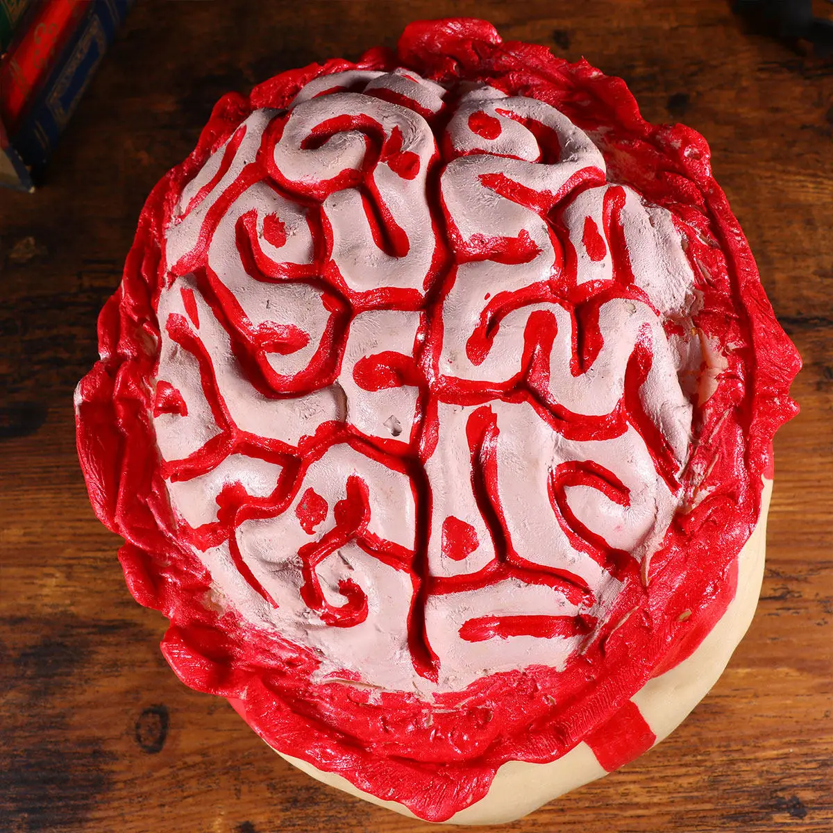 Halloween Brain Hat Bloody Style Realistic Rubber Material Lightweight Universal Size Party Decoration Cosplay