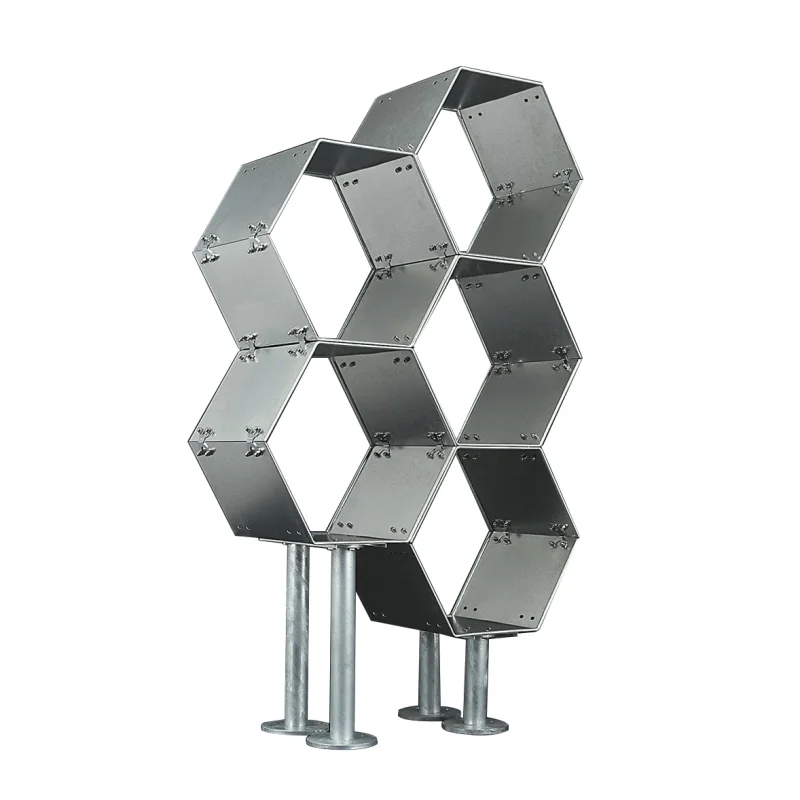 

Galvanized honeycomb display rack, space partition display rack, free combination metal shelf, flower rack