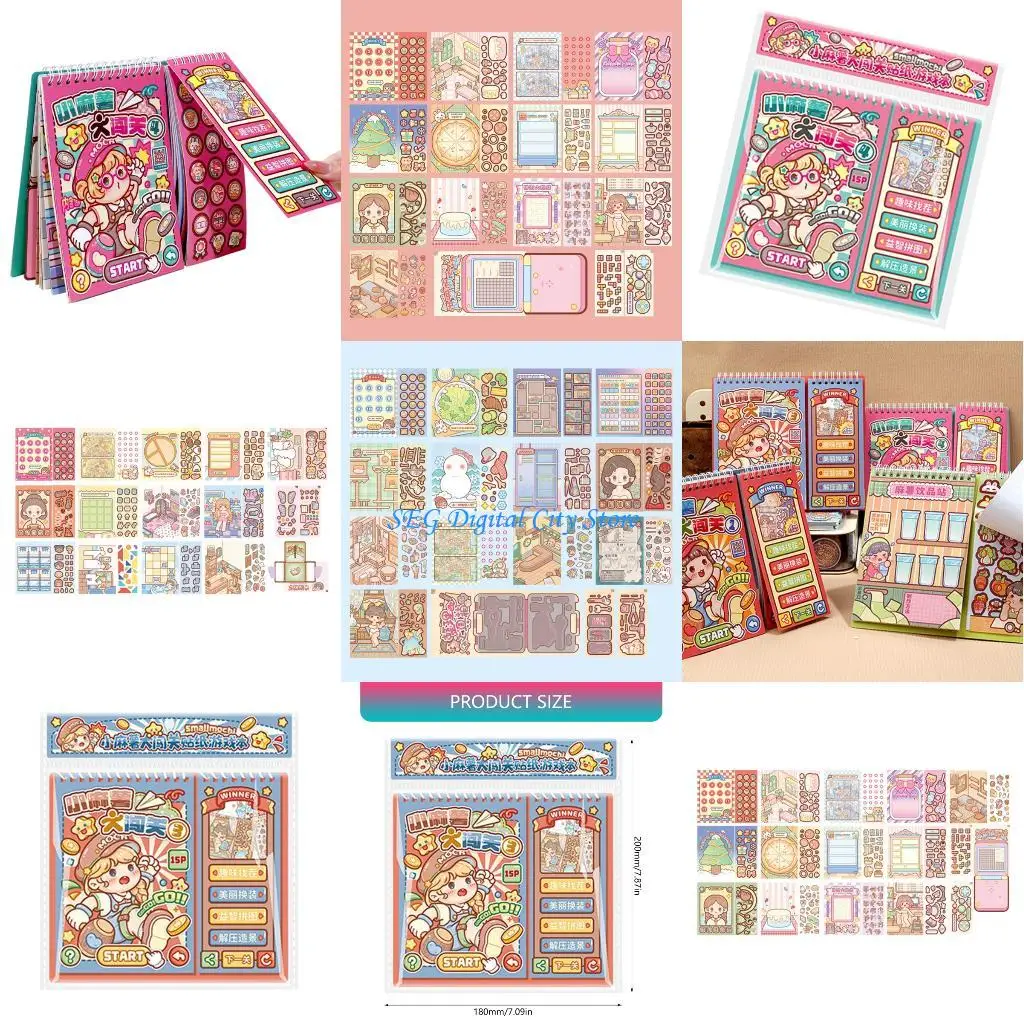 

U75B Miniature Scene PET Sticker Book For Journal Notebook Scrapbooking Photo Album