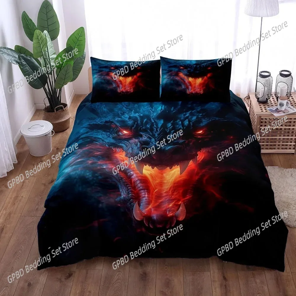 

Dangerous Dragon Duvet Cover Set EU Single Double King US Twin Full Queen Size Bed Linen Set Cute Duvet Cover Bed