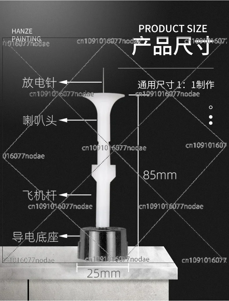 

10PCS KCI Electrode Holder Electrostatic Spray Gun Head Discharge Needle Spray Holder Powder Generator Powder Coating Nozzle