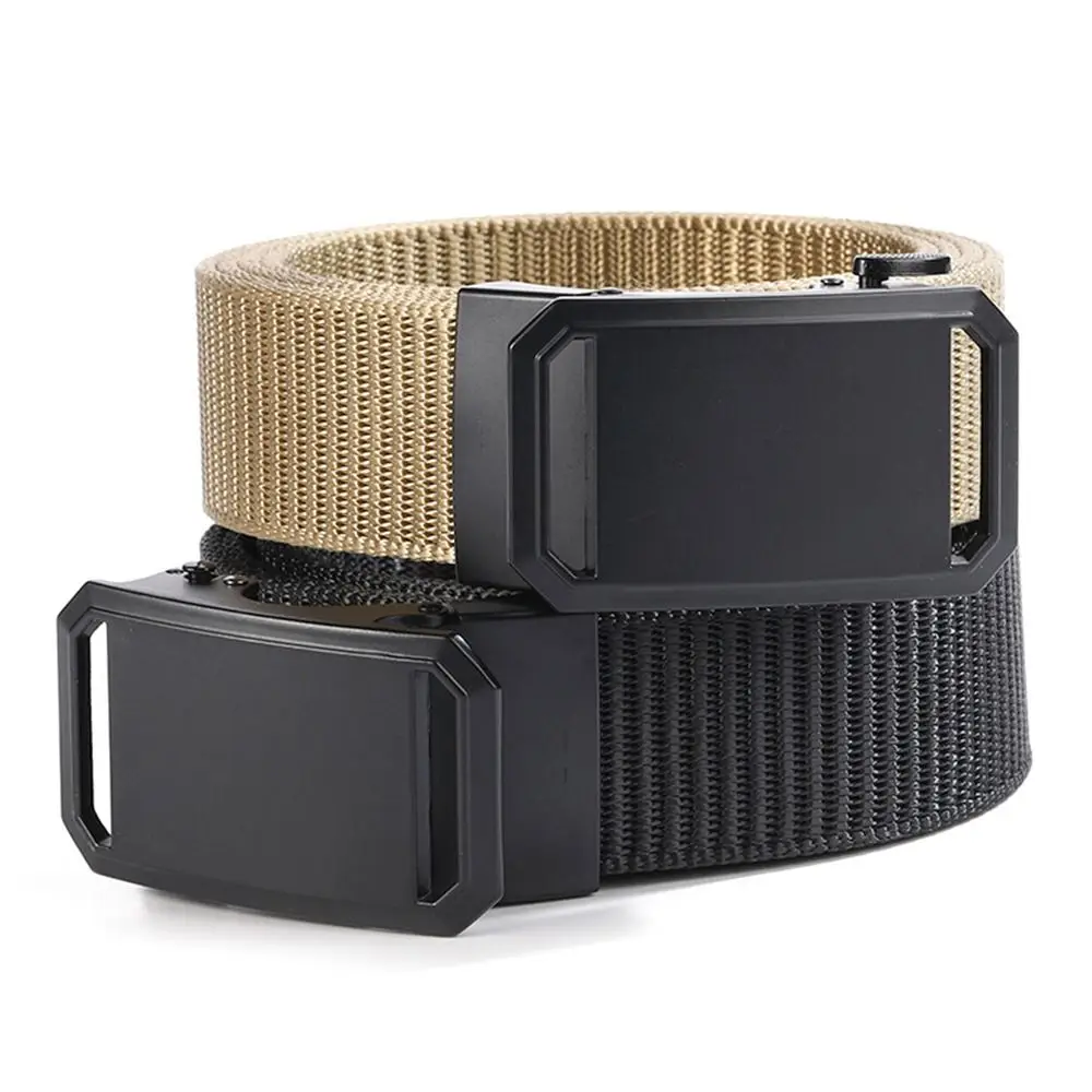 Men Canvas Belt Men's Automatic Buckle Belt Business Casual Simple Wild Style Trendy Jeans Belt