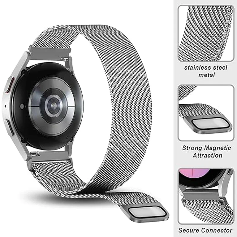 22mm Milanese Loop Strap for Redmi 3 Lite Steel Metal Strap for Xiaomi mi3 Active smart Accessories Galaxy Watch 6 5 4 40 44mm