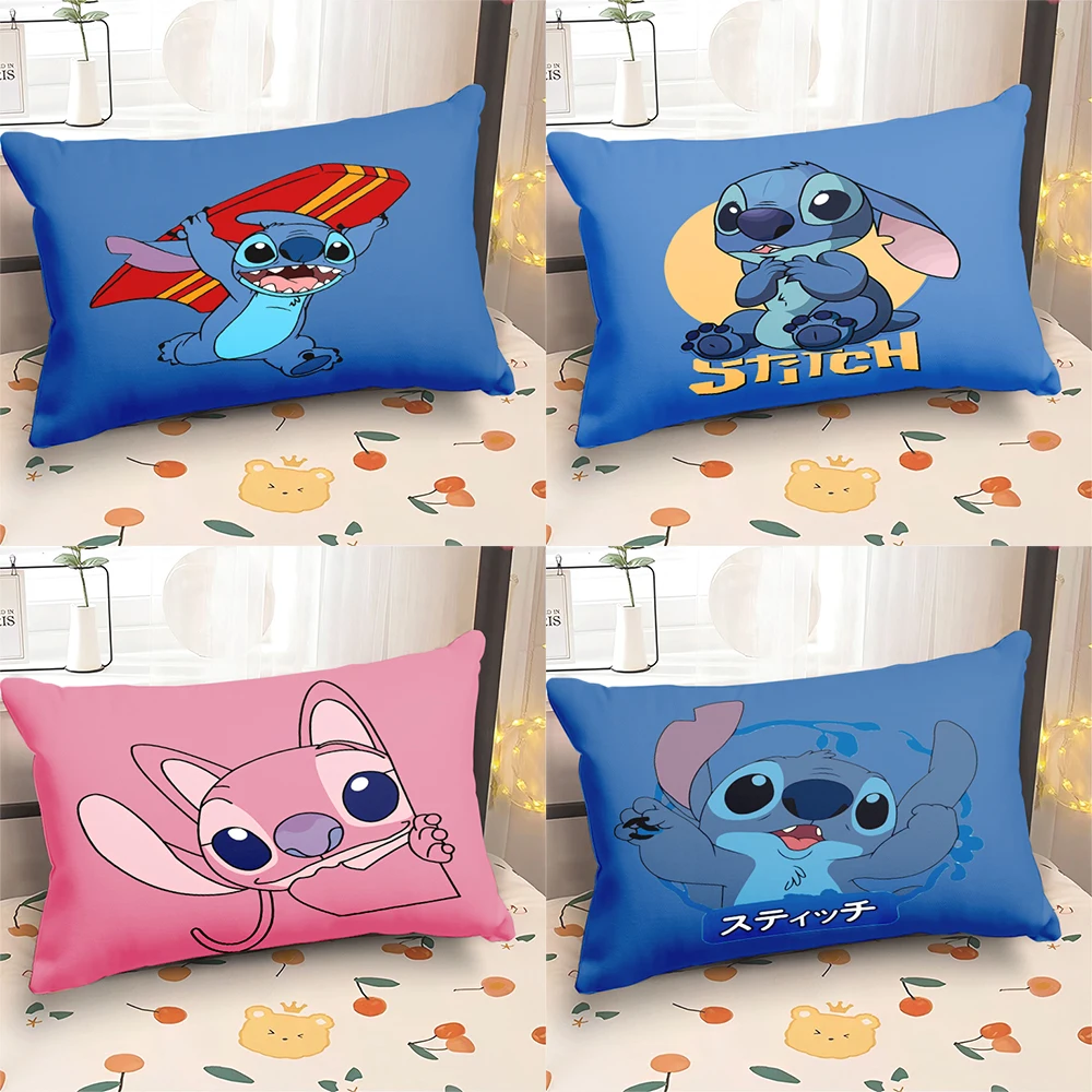 Cute cartoon Stitch Anqi printed Pillowcase Kawaii room decoration bed sleeping pillowcase home living room sofa cushion cover