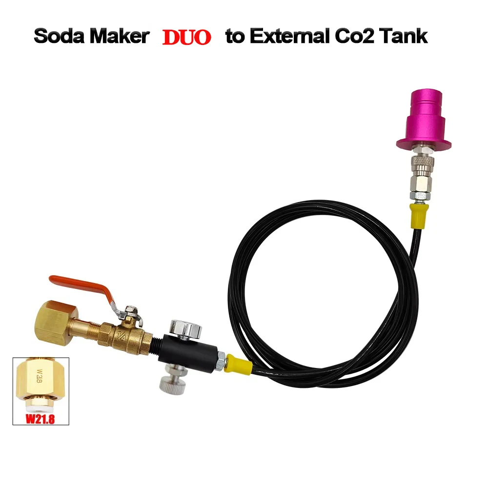 Mangueira Co2 para aquário, 150cm de comprimento, conexão rápida, duo terra art, soda, tanque externo com controle de fluxo, válvula de esfera