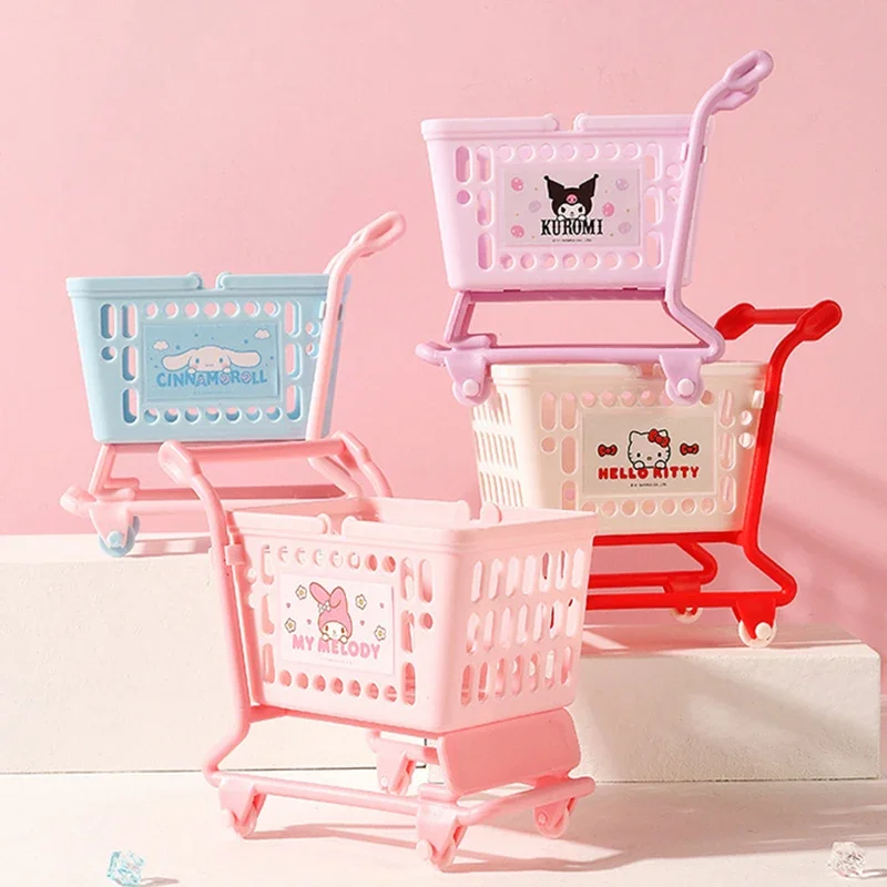 

Hello Kitty And Cinnamoroll Rolling Storage Cart Desktop Organizer With Drawers For Makeup Office Supplies Kawaii Decor Gift