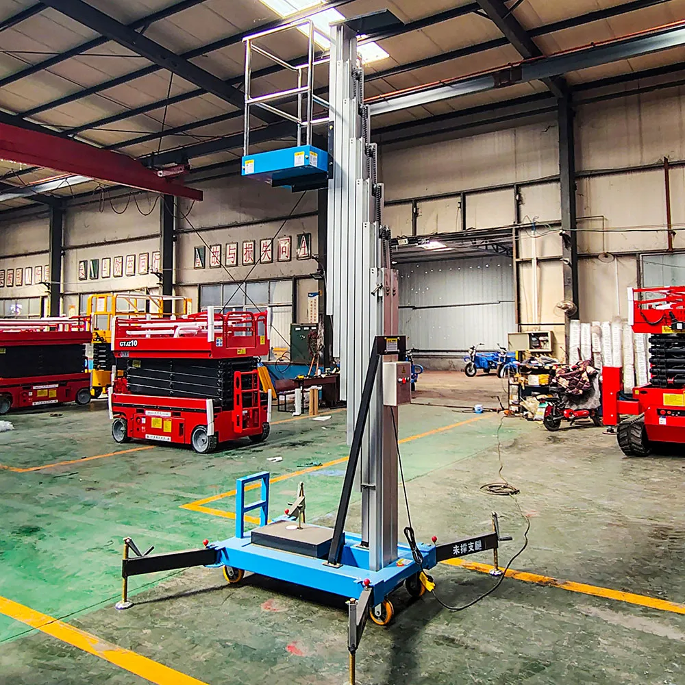 Multifunction Electric Aluminum Alloy Single Mast Lift Table Aerial Work Elevating Platform Vertical Mast Man Lift Platform