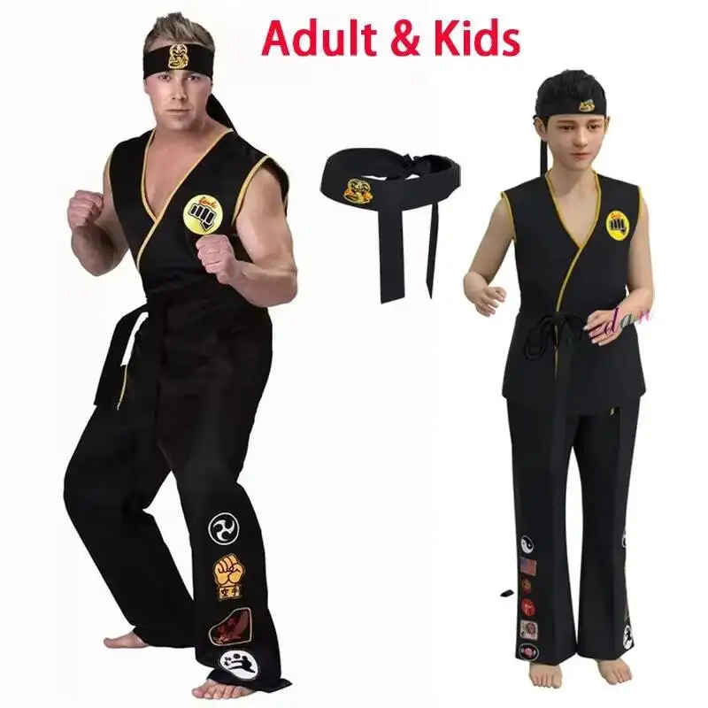 

Anime Game KOF Cosplay Cobra Kai Val Armorr Karate Uniform Taekwondo Clothing For Man Kids Gladiator Role Play Costume