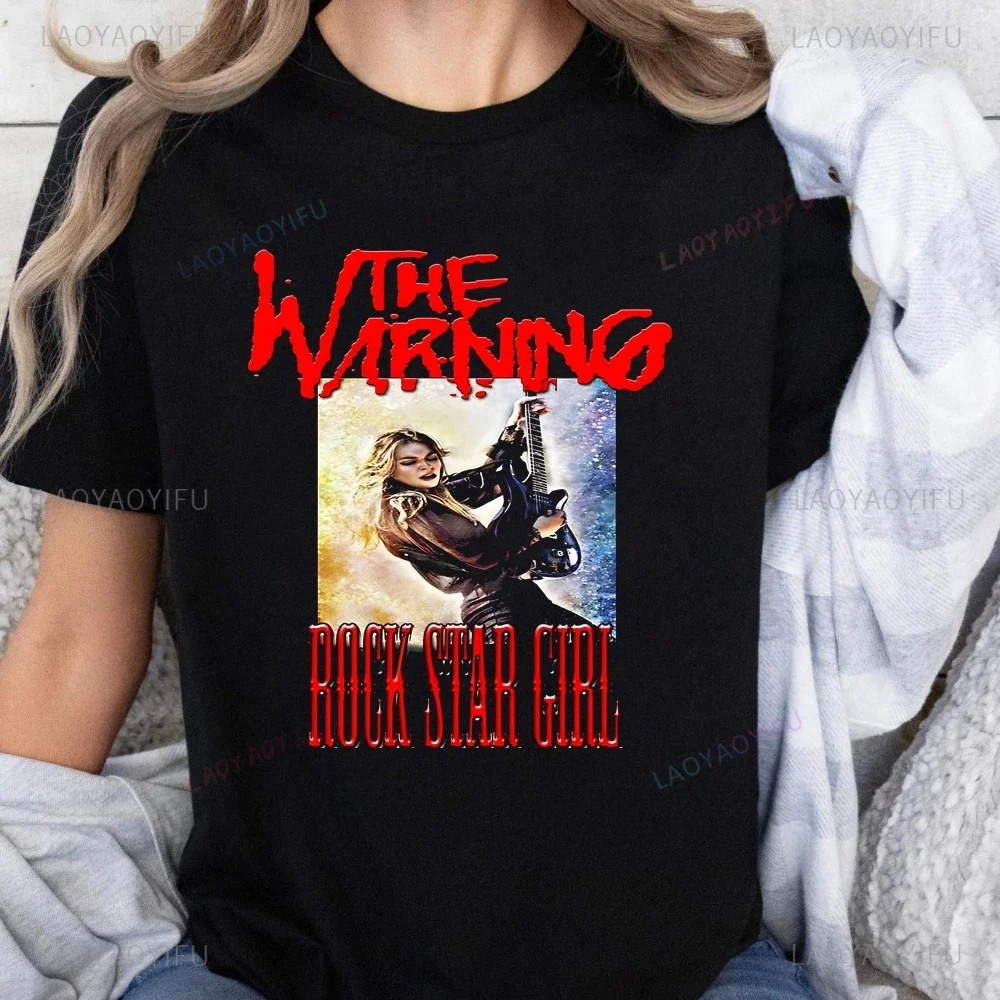 The Warning Is A Mexican Rock Band From Monterrey Printed T-shirt Top Trend Short Sleeve Unisex Shirt Patterned Large T-shirt