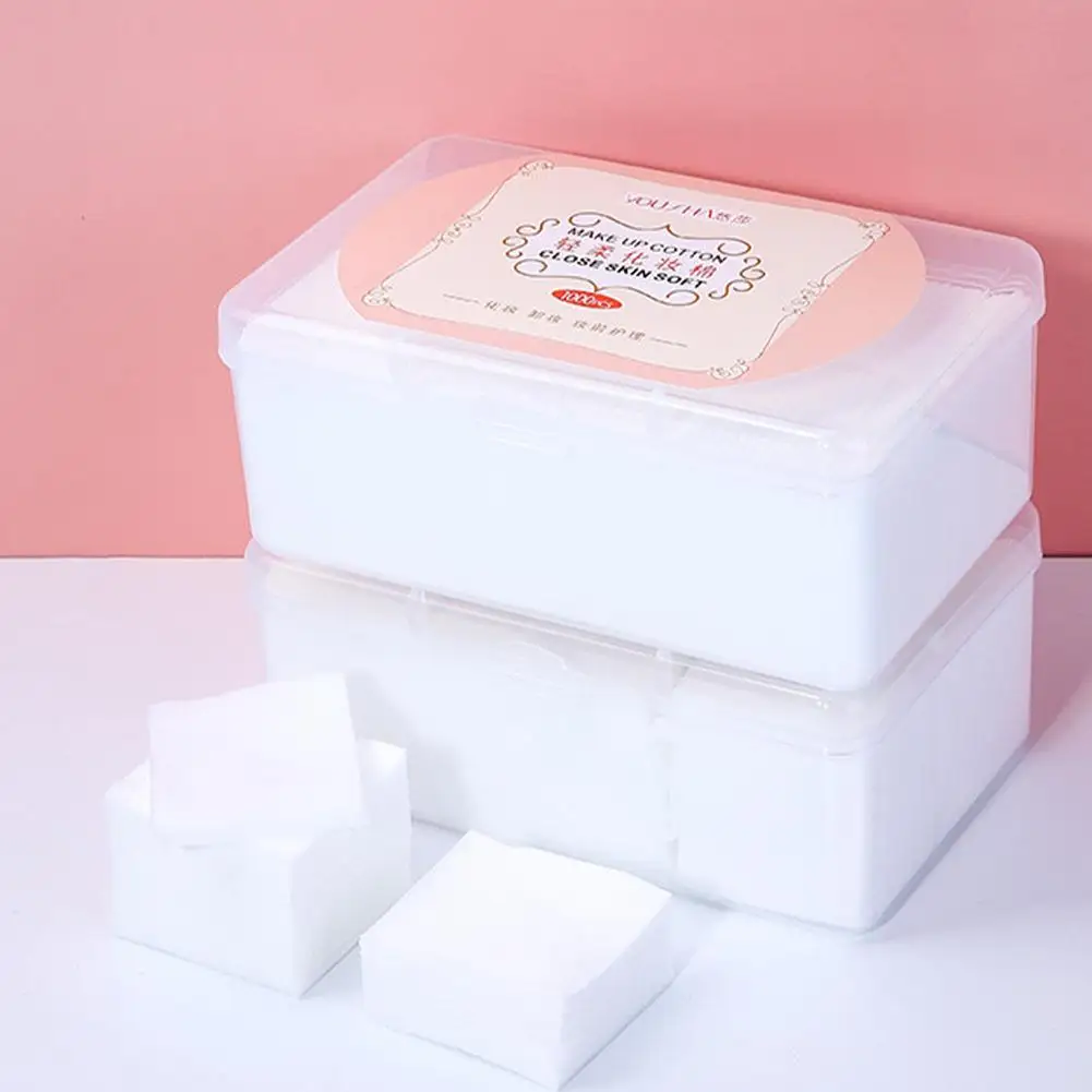 Hohe Qualität 1000 Teile/satz Einweg Make-Up Baumwolle Tücher Entferner Gesichts Wischen Pad Reinigung Weiche Kosmetische Papier Pads V0V5