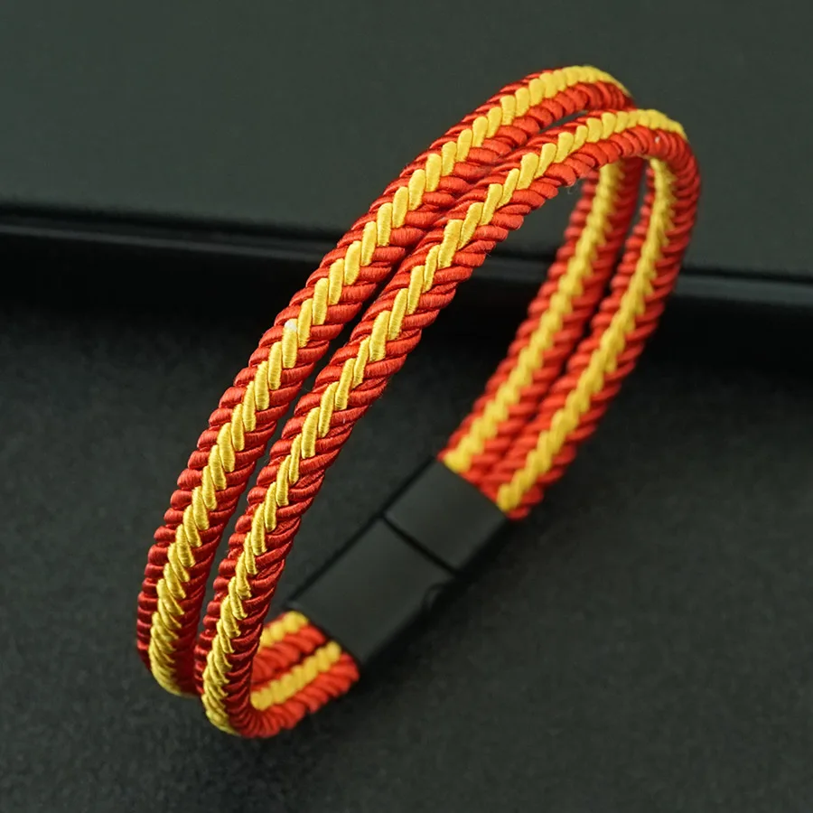 Premium Selected Braided Cord Bracelet For Men 6 Color Options 2 Sizes Available Outdoor Cool Riding Wrist Accessories Versatile