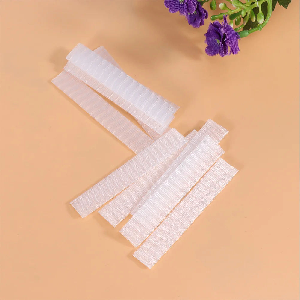 100 stuks make-upborstelmouwen 7x1cm beschermhoezen pe plastic gaas voor schone opslag reisvriendelijke make-up tool accessoirekit