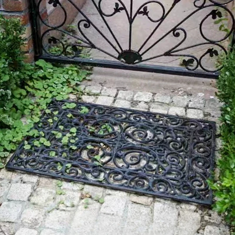 Courtyard porch entrance Cast iron European floor mat, foot pedal