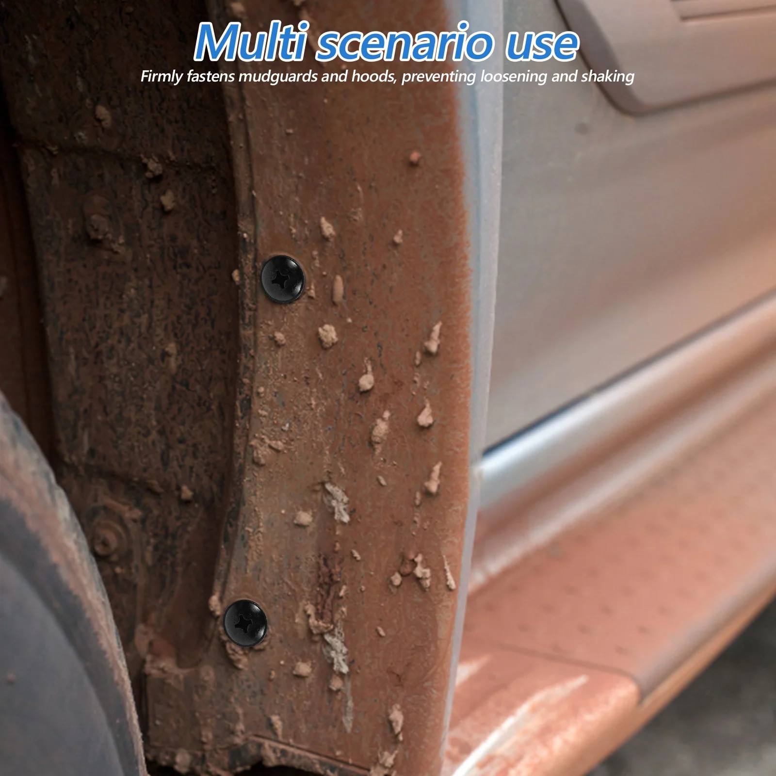 

YOSADIER 50pcs Car Plate Screws Self Tapping for Mud Flaps Liner Splash Shield Easy Installation Vehicle Bolts