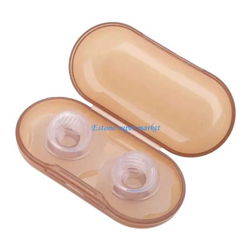 090B 2Pcs/Pair for Nano Silver Silicone Nipple Corrector Petal-Shaped Extractor Wearable Invagination Ceiling Flat