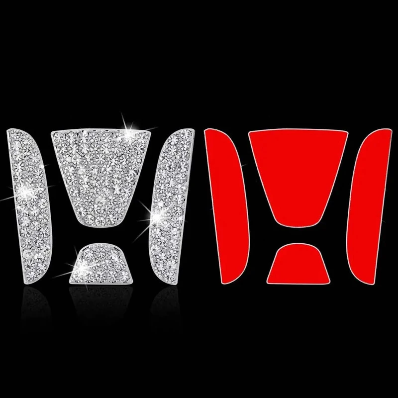 New Fits For Honda Civic Accord CRV Odyssey City 2015-2022 Decoration Decals Car Steering Wheel Crystal Diamond Bling Sticker