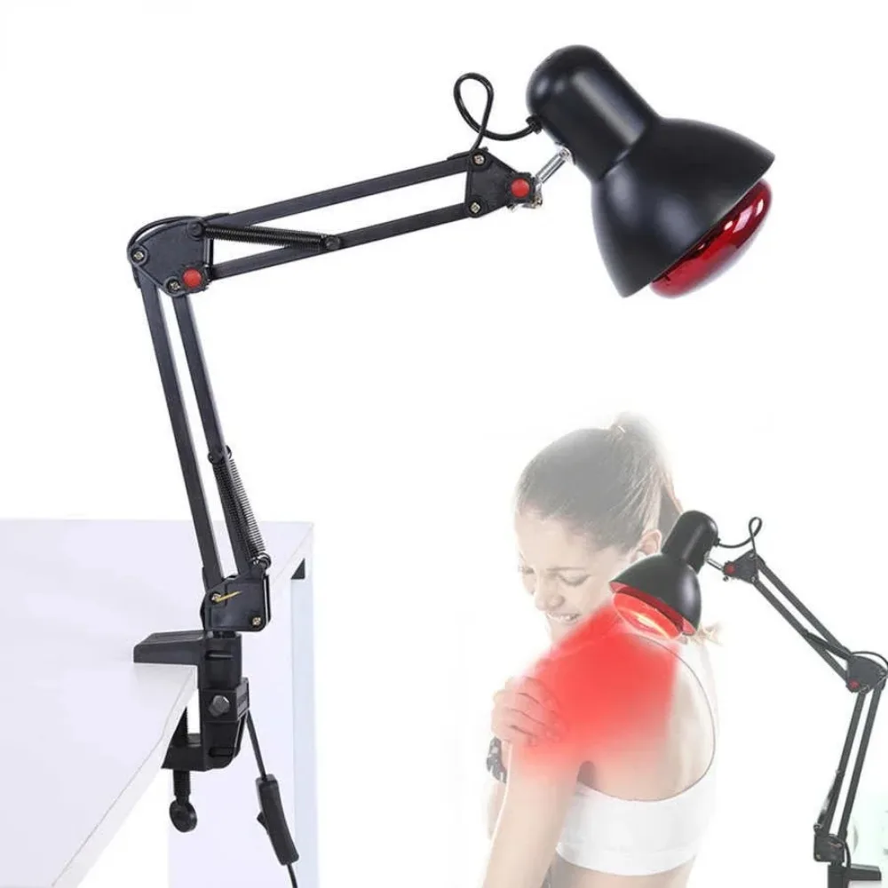 150W Infrared Heat Physiotherapy Lamp Floor StandPain Relief Speed Up Wound Healing 180° Adjustable Anti-scald Health Care Lamp