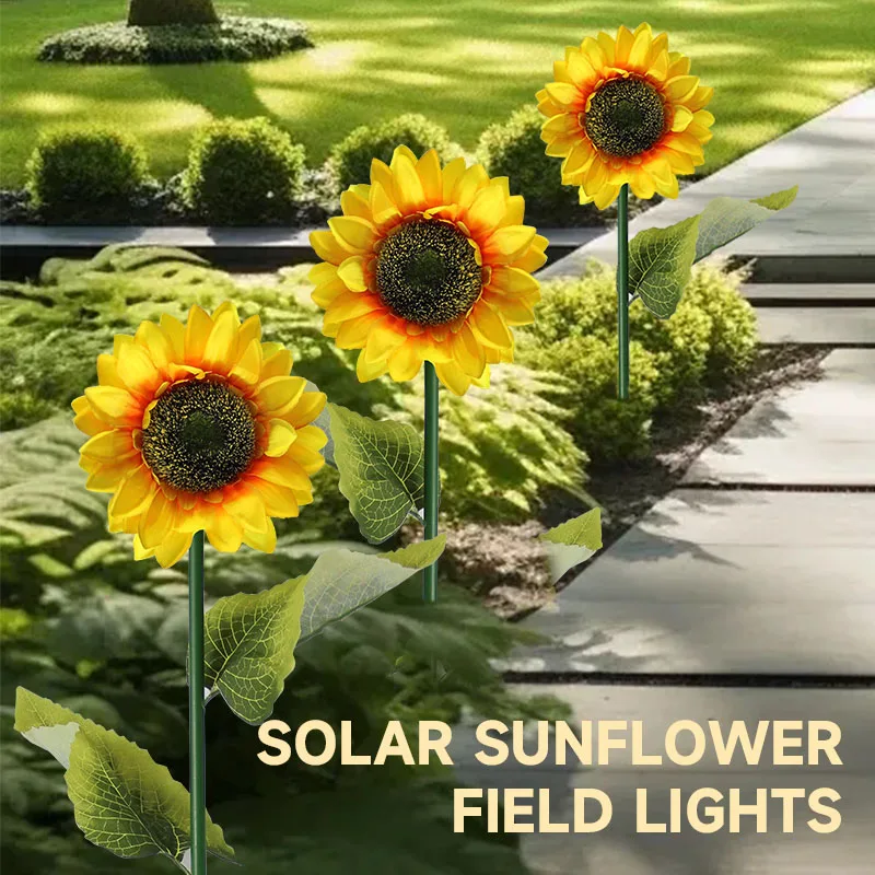 LED solaire tournesol extérieur pelouse lumière étanche voie cour mariage vacances jardin décoration solaire fleurs lampe pelouse lumière