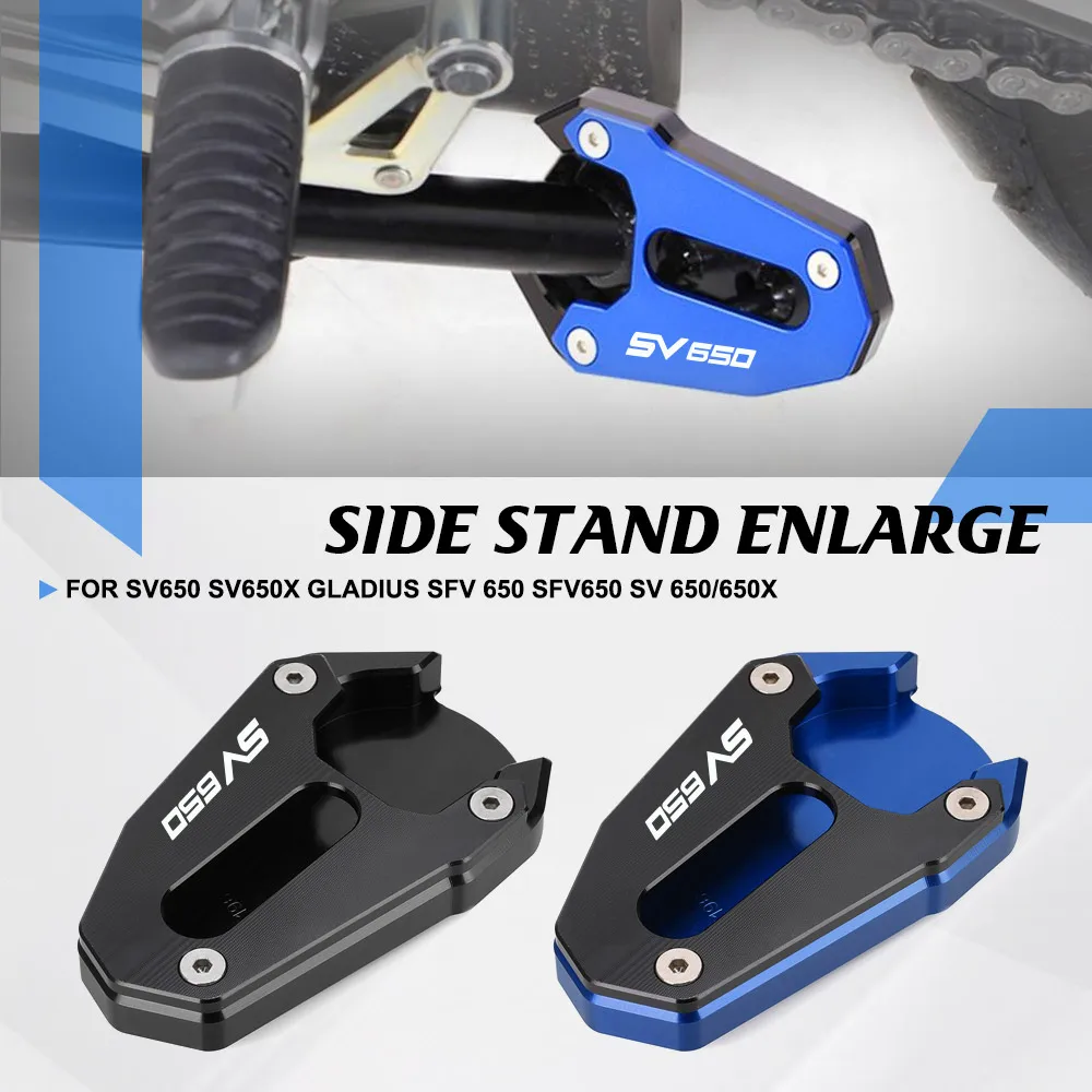 

For Suzuki SV650 SV650X Gladius SFV 650 SFV650 SV 650/650X CNC Kickstand Foot Side Stand Extension Pad Support Plate Enlarge