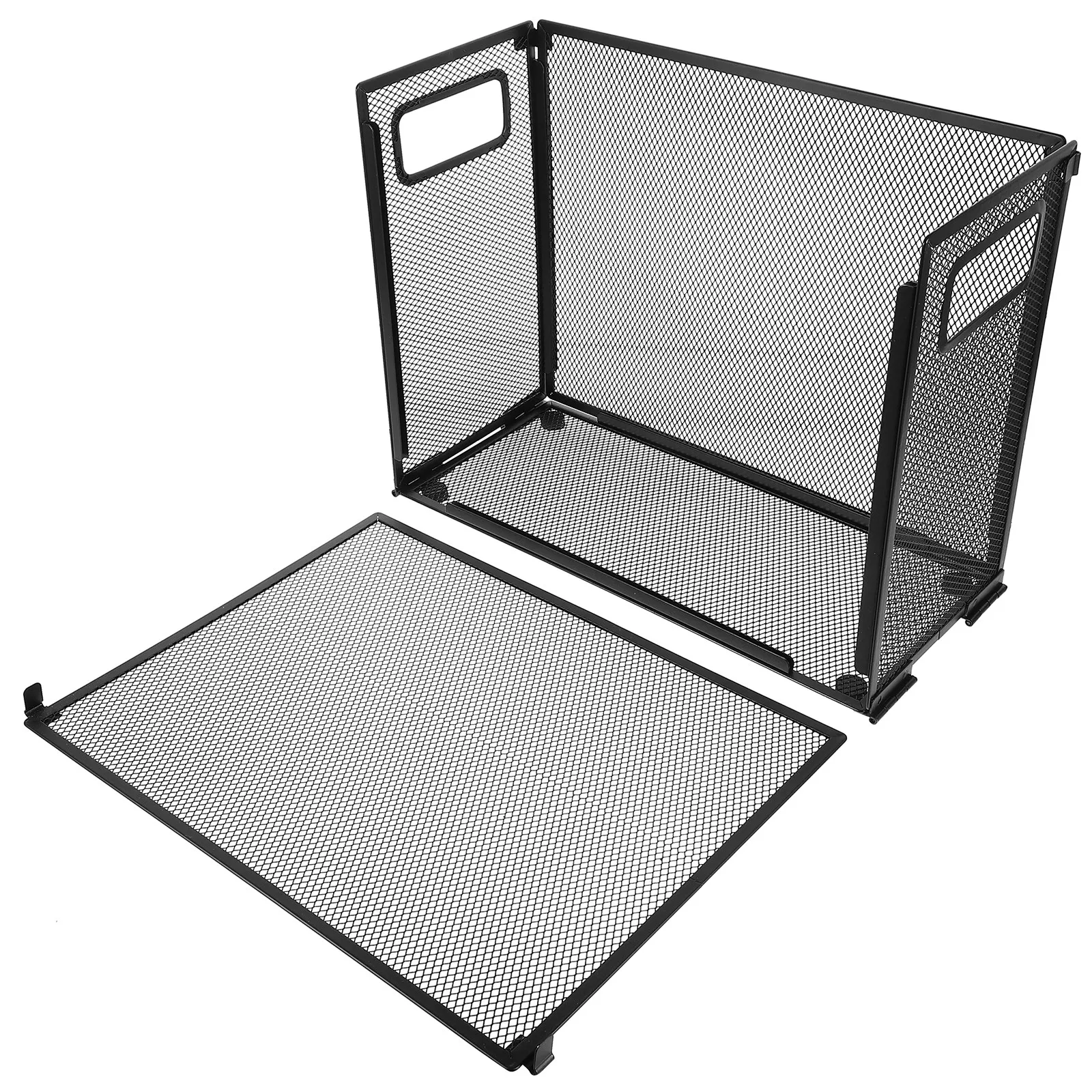 

Mesh File Organizer Iron Desktop Document Holder for Books Newspapers Magazines Files Office School Bedroom Storage Rack Tidy