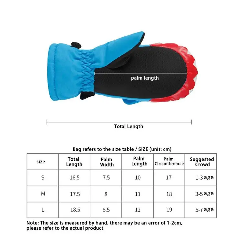 Ski Gloves Shark Pattern Waterproof Gloves Snow Windproof Snowboard Mitten Child Outdoor Sport Riding Gloves