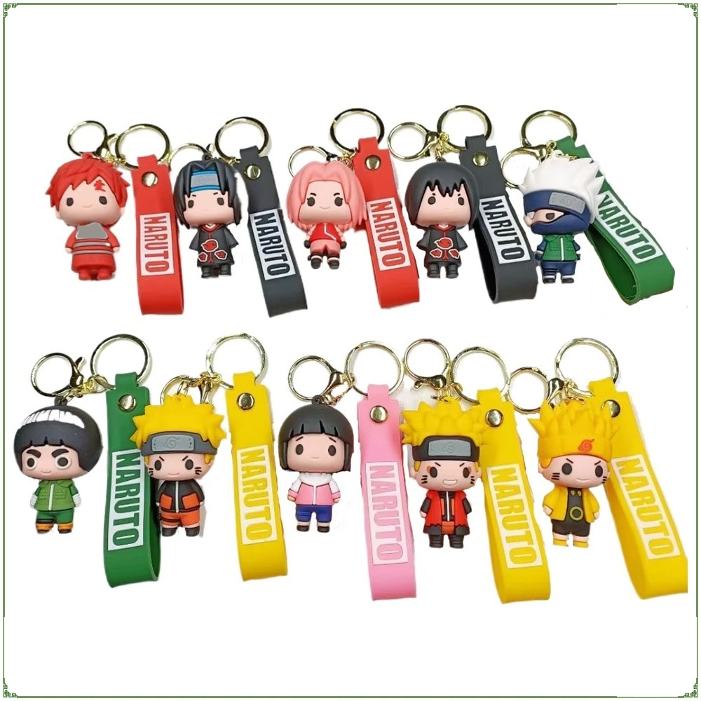 

New Naruto Keychains Cartoon Anime Figures Rucksack Pendant Keyrings Motorcycle Key Chains Accessories Birthday Creative Gifts