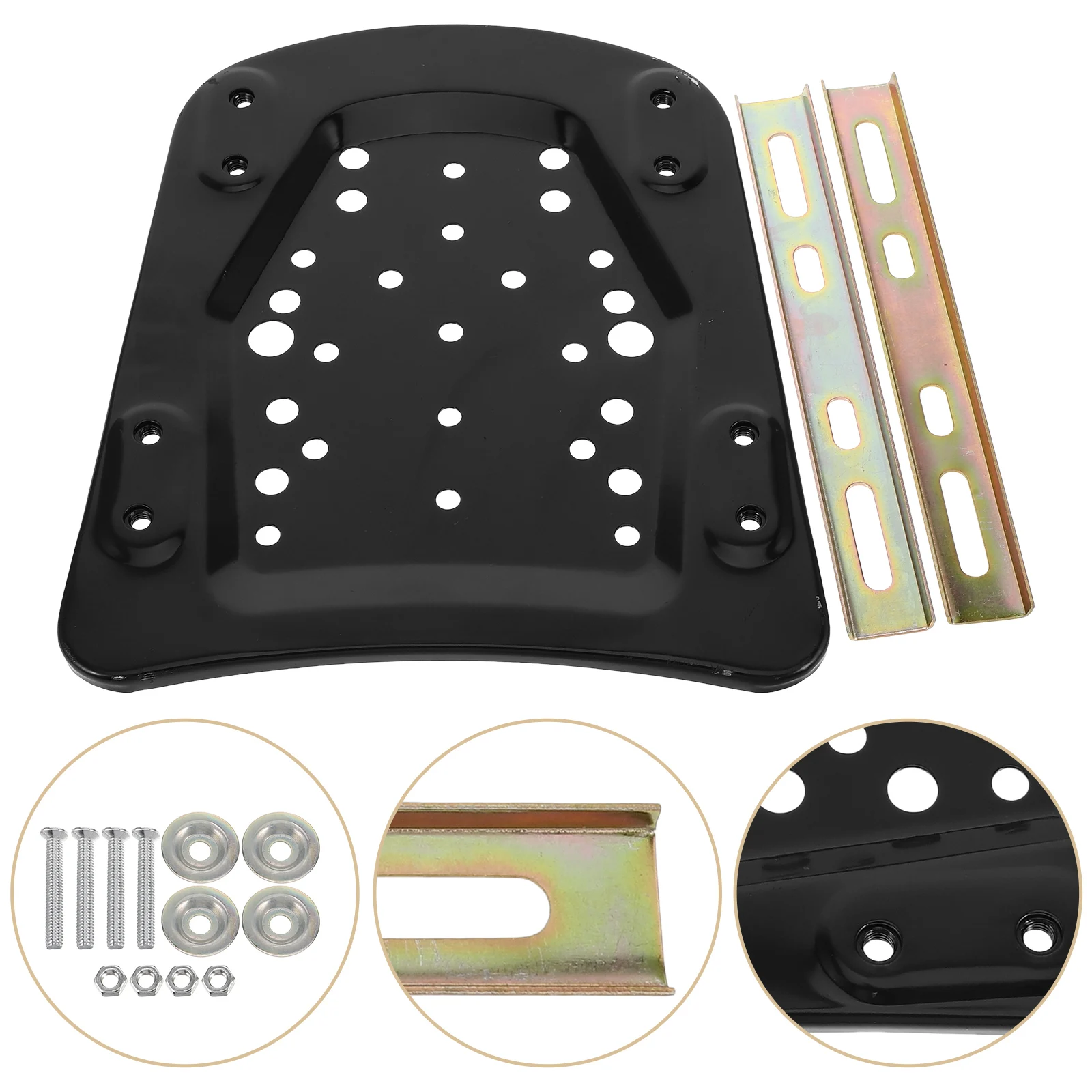 

1set 1Set Motorcycle Rear Luggage Rack Steel Heavy Duty Thickened Base Scooter Electric Mini Support Bracket Black Easy Install