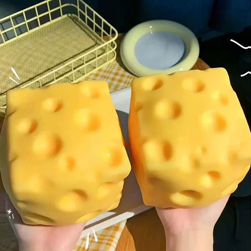 Riesiges Käse-Quetschspielzeug, extra große Größe, Käse-Squishy-Fidget-Spielzeuge, langsam rückfedernder, formbarer Entspannungsball für Erwachsene, Geschenke